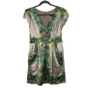 Tropical Chic Short Sleeve Cocktail Dress